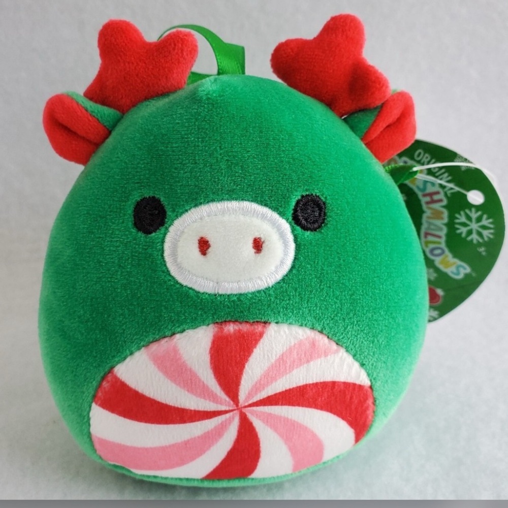 Squishmallows ZUMIR the PEPPERMINT MOOSE 4" Christmas ornament plush 4 inch 2024